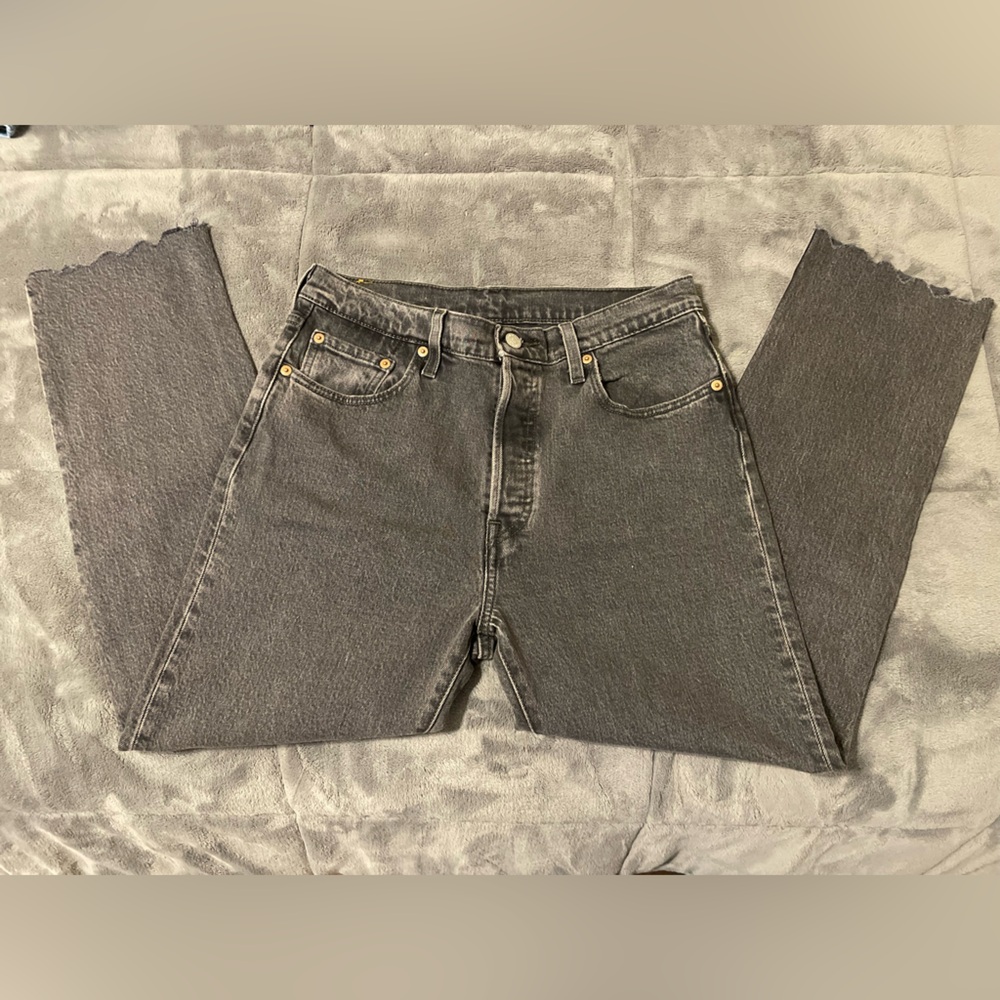 Levi’s 501 Black Ankle Jeans Size W29 & L26 *Modified Ankle Cuffs*
